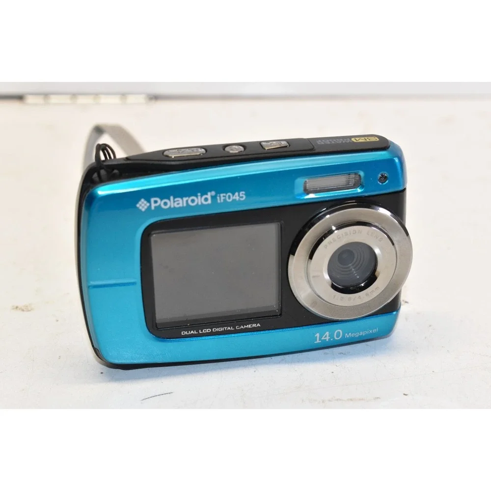 Polaroid iFO45 14 MP Digital Camera Blue Dual Screen/Waterproof w Box Manual